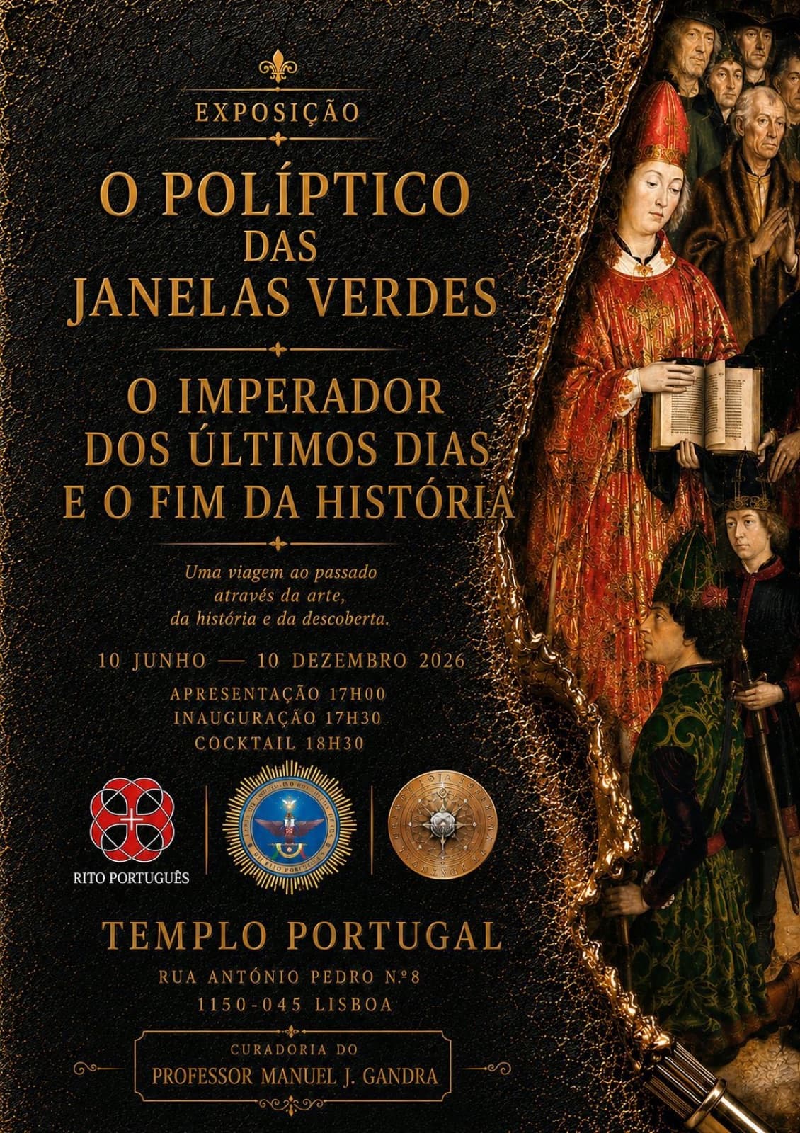Cartaz oficial da exposição O Políptico das Janelas Verdes